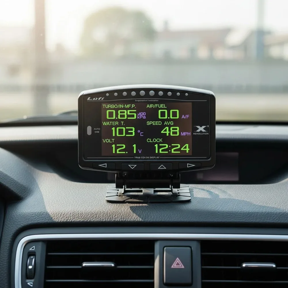 자동차 2.8인치 HD 디스플레이 다기능 OBD2 게이지 Lufi-X1 (터보 압력 측정 기능 포함)