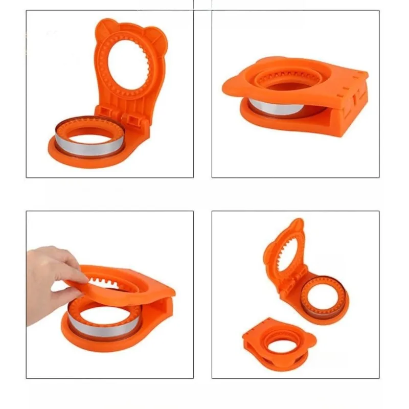 Premium Stainless Steel Sandwich Cutter and Sealer Kit with Ergonomic Plastic Handles for DIY Bread Fruit Vegetable Cutting