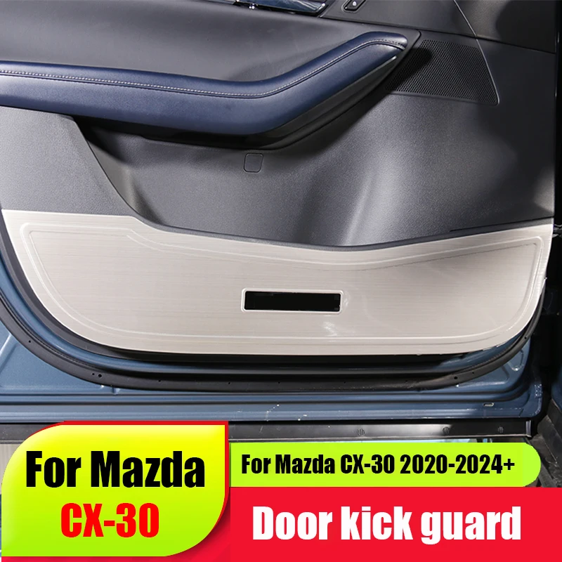 for-mazda-cx30-door-anti-kick-plate-stainless-steel-anti-kick-pad-anti-wear-interior-for-automotive-protective-vehicles