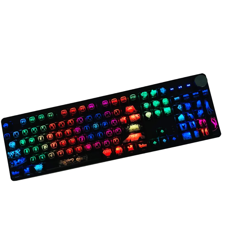 Anime Japonês Demônio Slayer Keycaps 108 Pbt Dye Sublimation Oem Profile para Cherry mx Gateron Kailh Switch Teclado Mecânico - Imagem 4