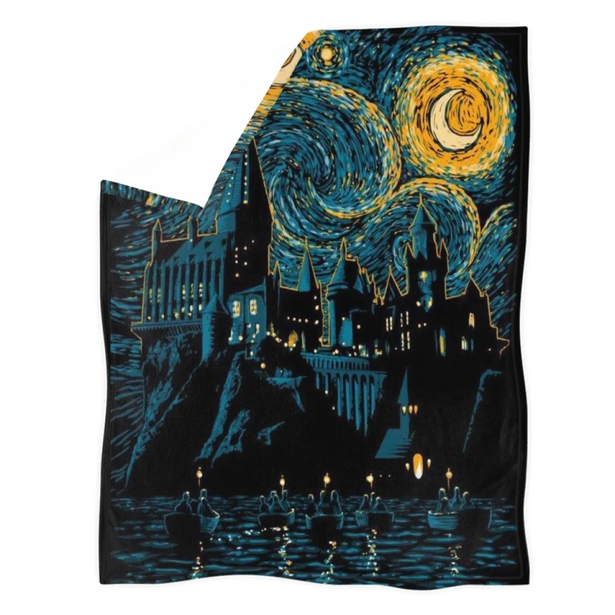 

Van Gogh Night Sky Oil Painting Watching Blanket Flannel Blankets for Home Car Bed Sofa Child Adults Rug Abstract Art Tapestry