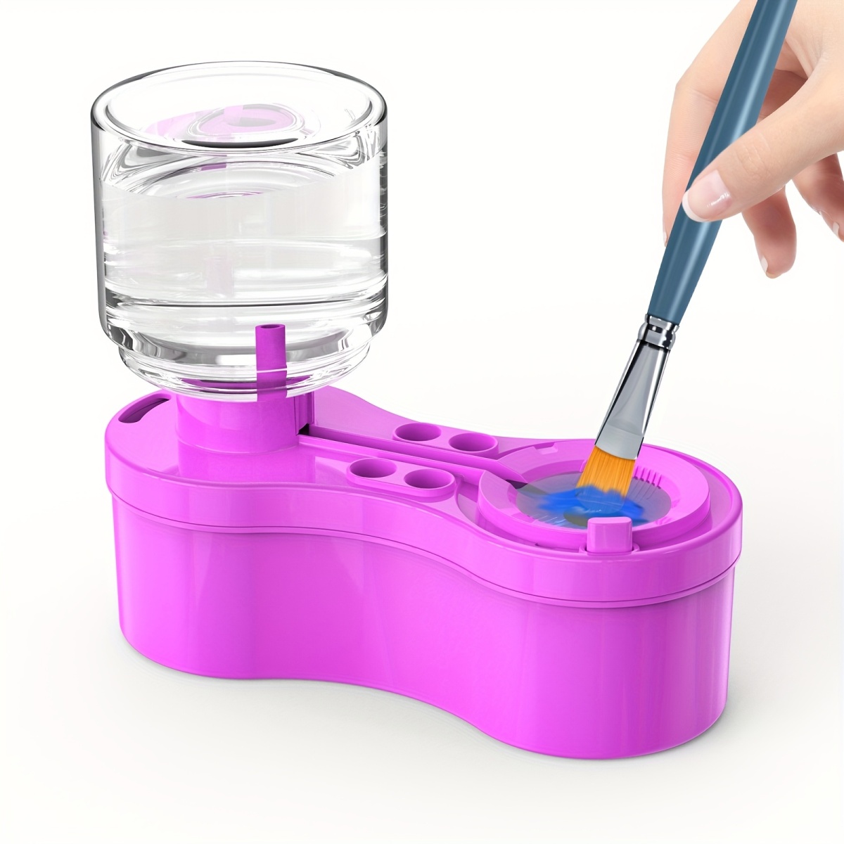  New Paint Brush Cleaner With Drain Button Automatic Water Circulation Paint Brush Cleaning Machine Cleaning Bucket Art Tools 