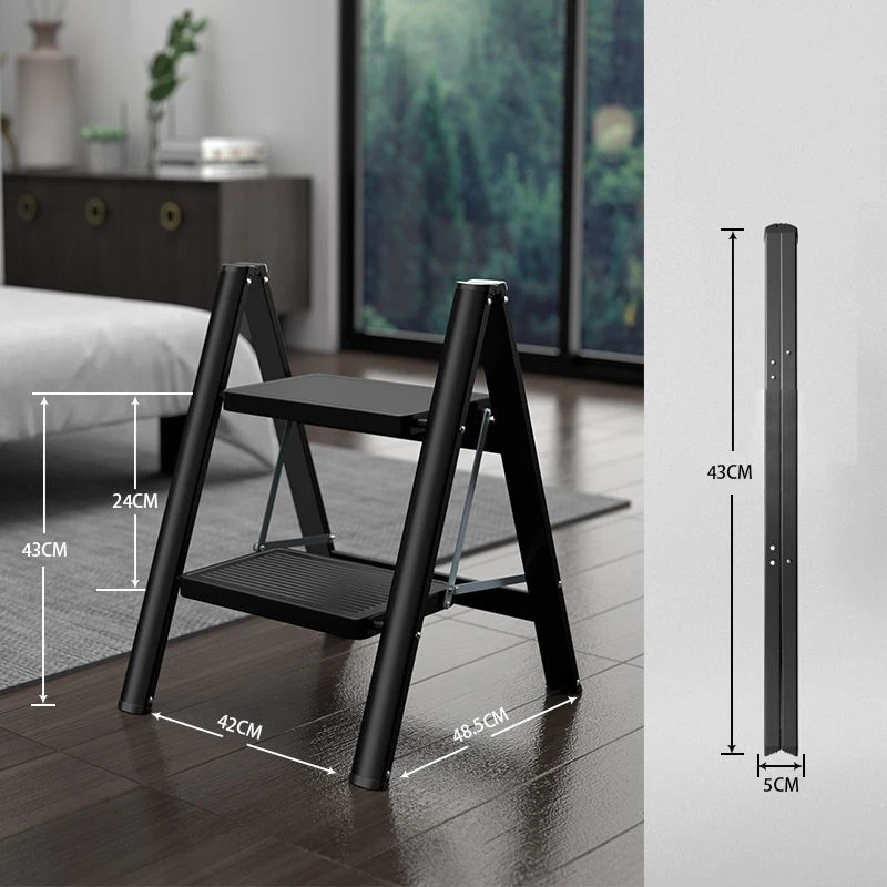 סולם נייד מתקפל רב תכליתי סולם בטיחותי מתקפל לבית ולפנים מפלדת אל-חלד מדרגות גינון