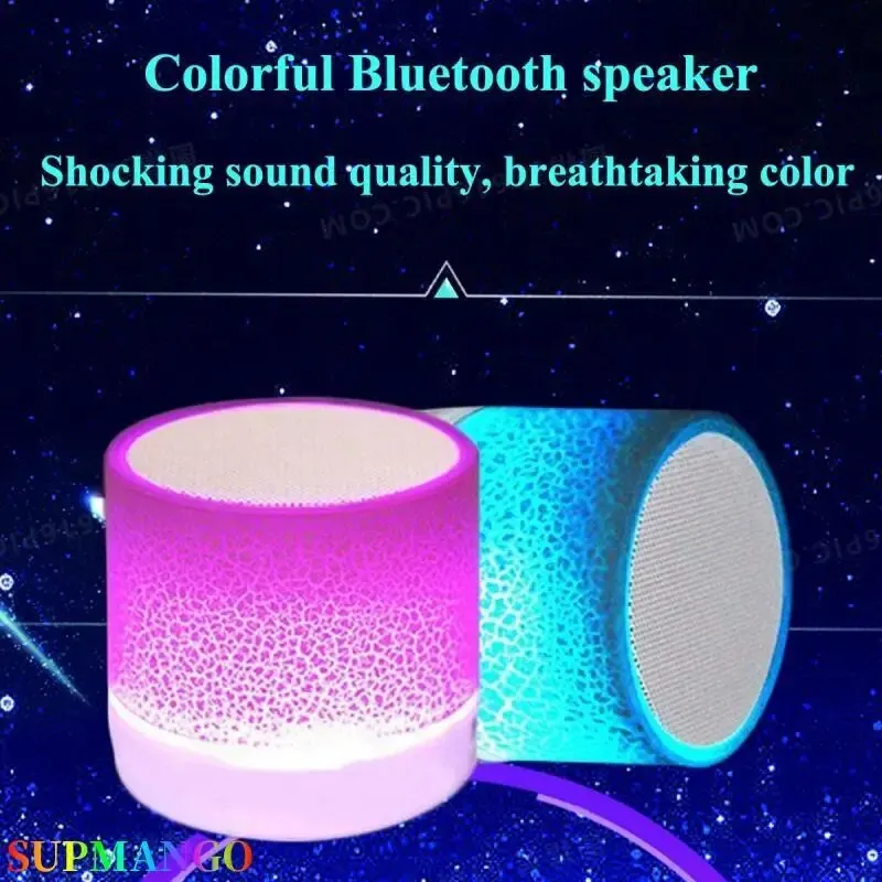 Bluetooth Speaker Mini Portable Car Audio A9 Dazzling Crack LED Wireless TF Card