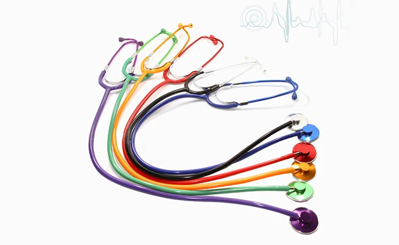 High quality 1 piece stethoscope, professional single flat stethoscope, with silicone earplugs