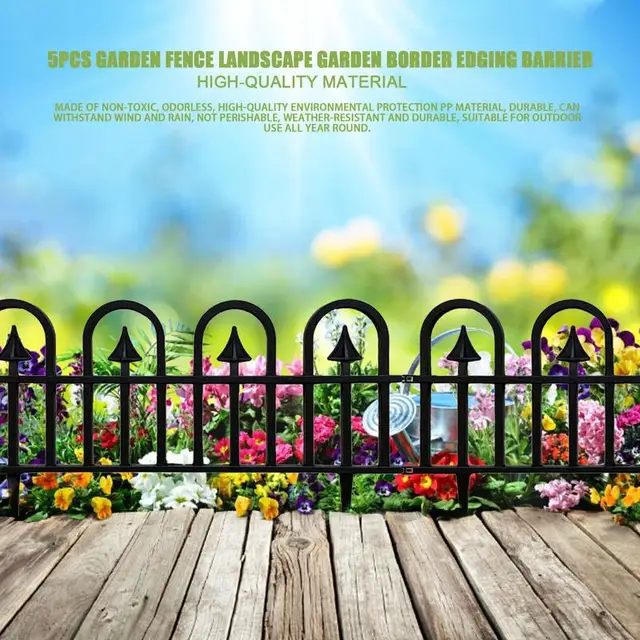 Dekoratív Kerti Kerítés Kültéri 5Db Újrahasznosított Stílusú Rugalmas, Nem Ossza Tüskék Díszítő Határ - Image 4