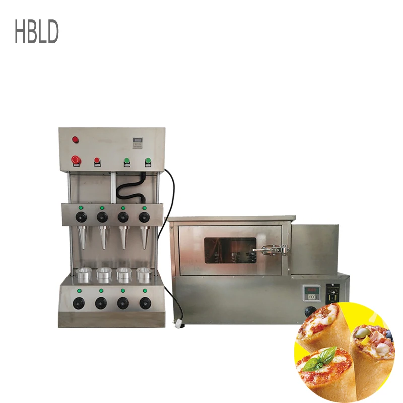 Pizza Cone Machine Rotary Oven with Glass Display Cabinet