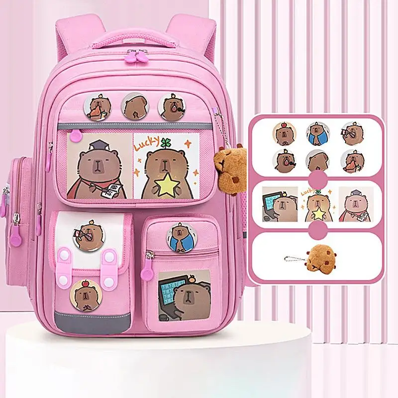 Capybara Backpack Cute Animal Schoolbag Large Capacity Backpack School Supplies Waterproof Bag For Books Stationery