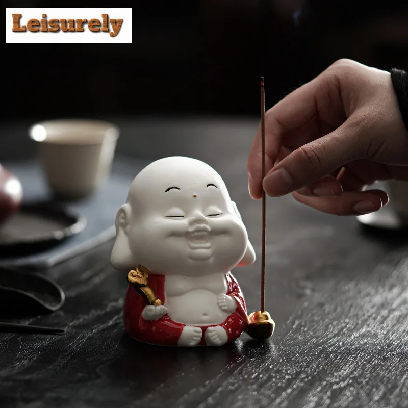 Ceramic Blessing Buddha Incense Holder Mist Smoking Steamers Incense Burners Aromatherapy Censer Teaware Supplies Decoration