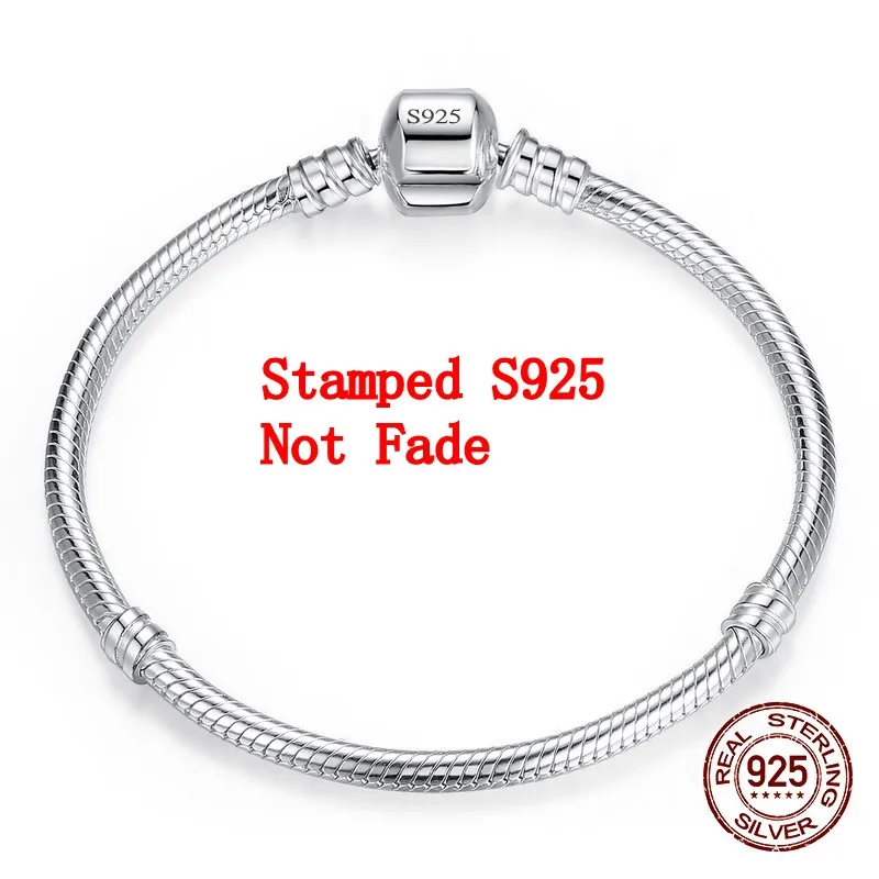 Charm Bracelet 925 Sterling Silver Soft Smooth Snake Bone Handmade Original Fine Jewelry For Women