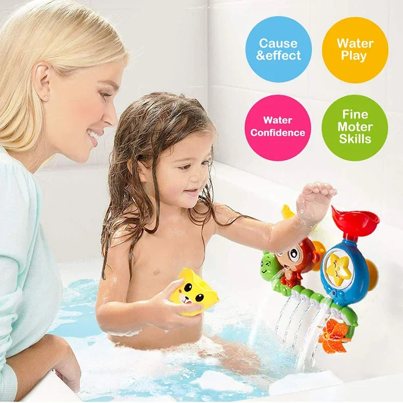Baby Bath Toy Wall Sunction Cup Track Water Games Children Bathroom Monkey Caterpilla Bath Shower Toy for Kids Birthday Gifts 3