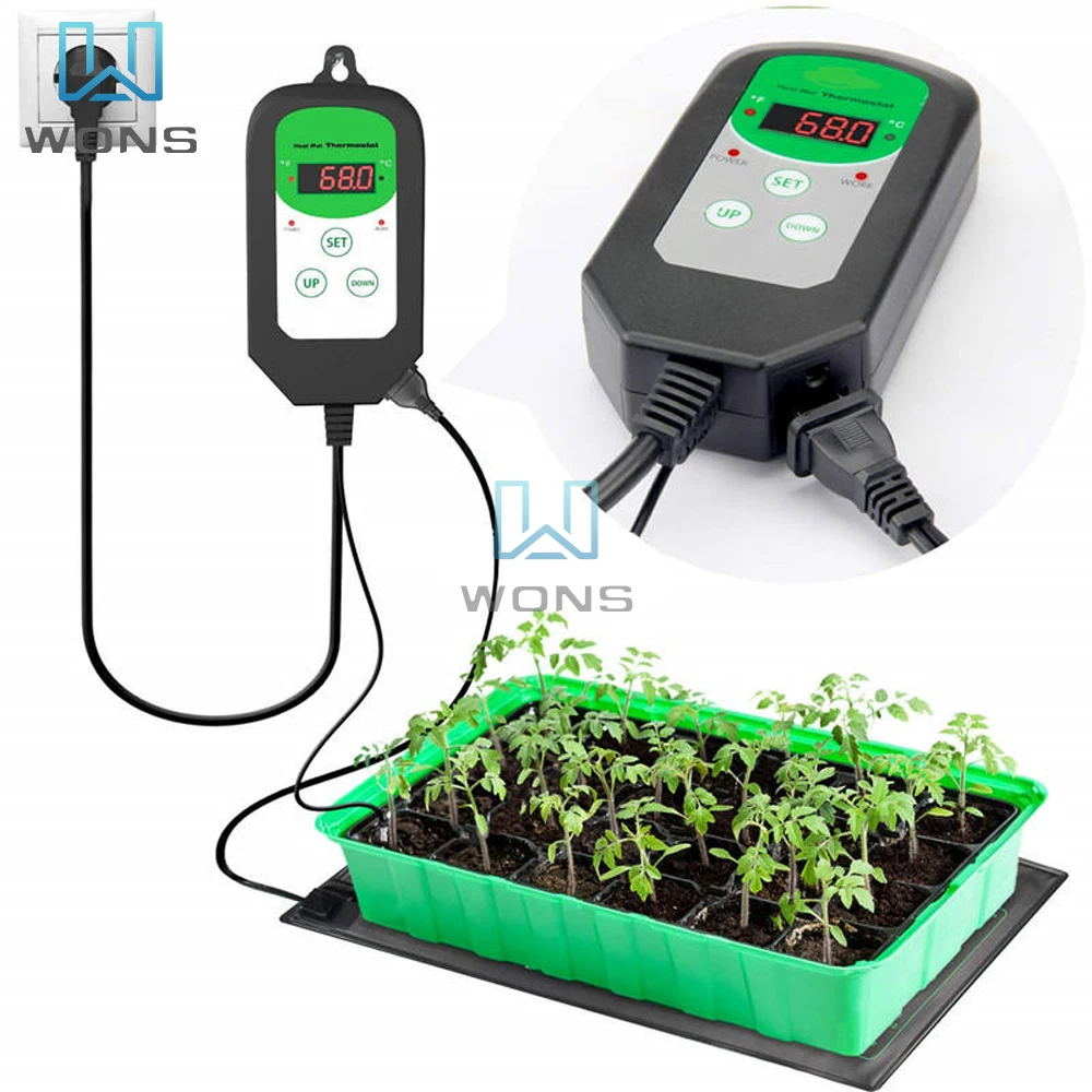 110V 220-240V Digital Display Reptile Humidifier Seedling Heat Mat  Adjustment Ssensor Thermostat Temperature Controller EU/US/UK - AliExpress