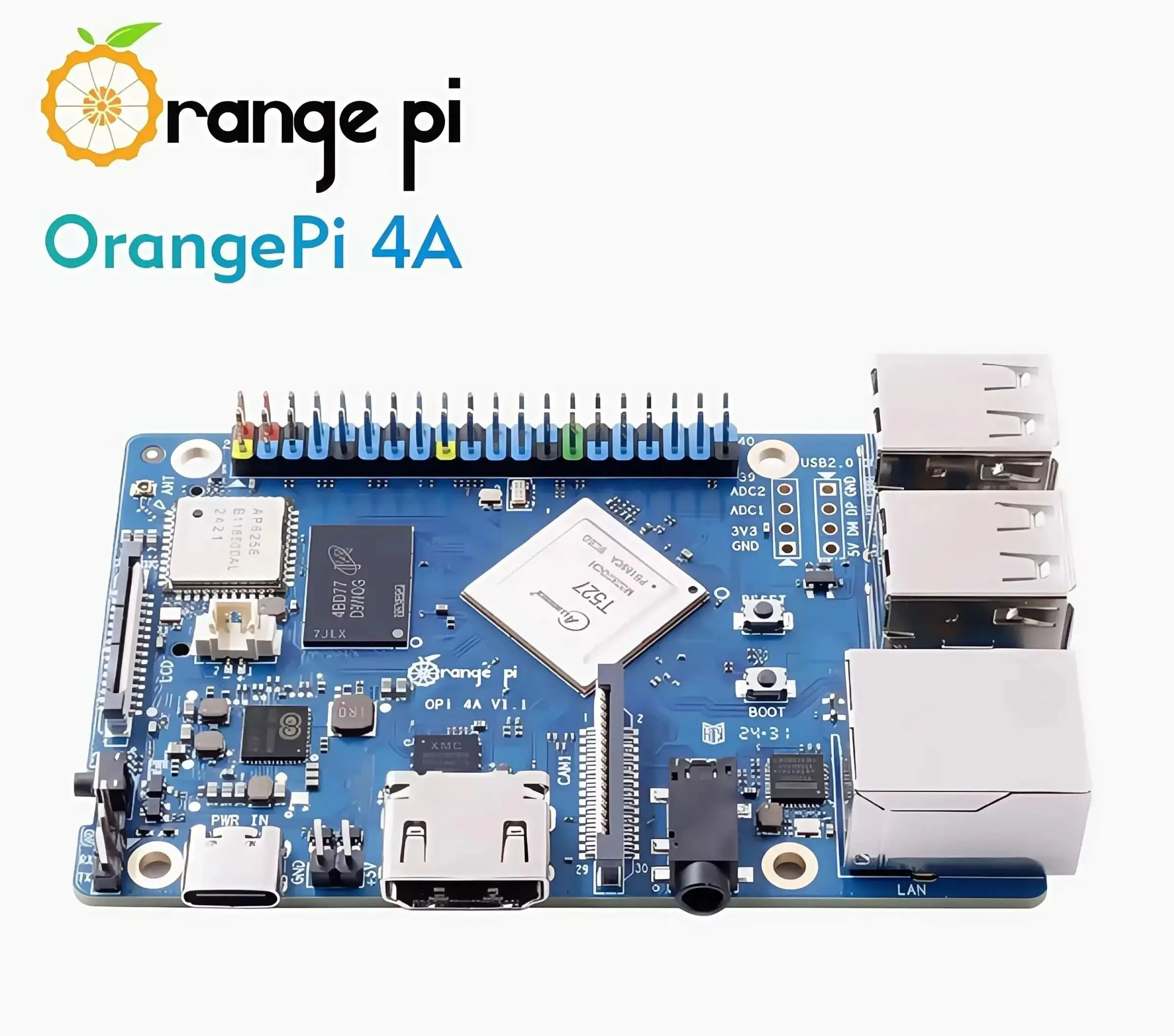 AvaCoreOrange Pi 4A 2GB/4GB Allwinner T527 칩 2G 및 4G 실행 메모리 옵션