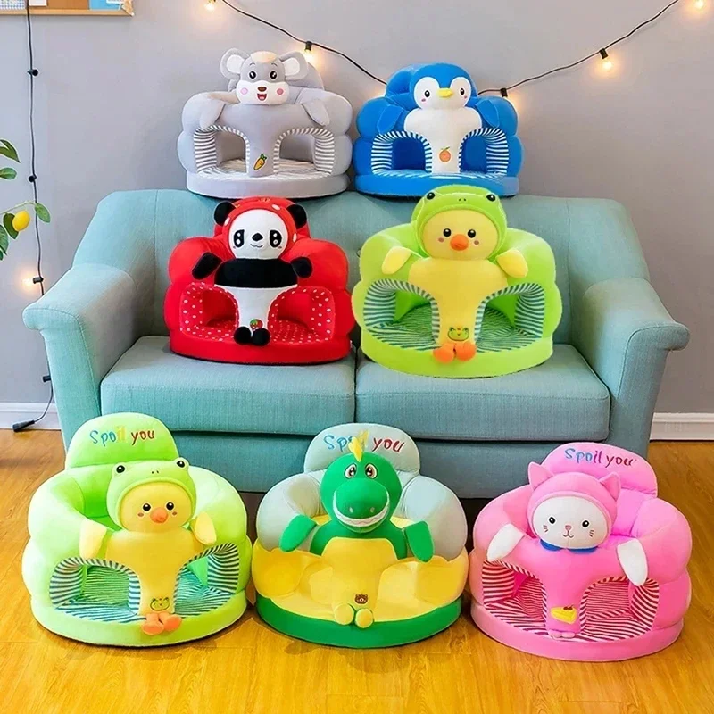 【 New】Cartoon Baby Sofa Chair-Washable No Filling Infant Seat, Cute Animal Design Nursery Furniture for 0-24 Months Kids