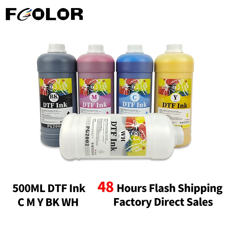 

Fcolor DTF Ink 500ml White Direct Heat Transfer Film PG2002 Water Based DTF Ink for Epson 4720 5113 XP600 DX5 DX7 DTF Printer