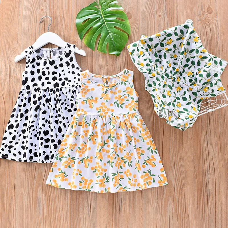 Kleider Sommer für ärmellose süße Print Prinzessin Party Mädchen Kleid Kinder Mädchen Mode Kleidung_voghion.com