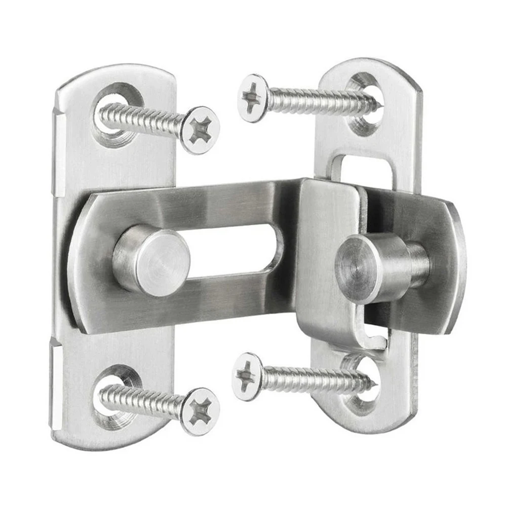 Description Picture 3 of item3 Inch 90 Degree Stainless Steel Door Latch Doors Lock Right Angle Door Latch Buckle Hasp Sliding Lock  Bolt Safety Door Bolt