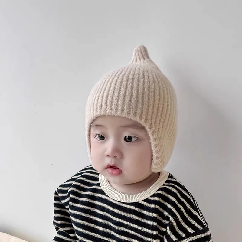Knit Hat Baby Hat Autumn Winter Baby Knitted Hat Korean Outdoor Warm Kids Beanie Caps Rope Solid Color Toddler Boys Girls Caps Bonnet шапка