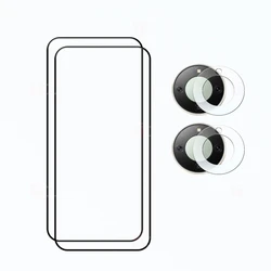 Premium 9H Glass Screen Protector: Anti - Scratch HD Clear Front Plate with Flexible Camera Lens Film (2 Glass 2 lens film)