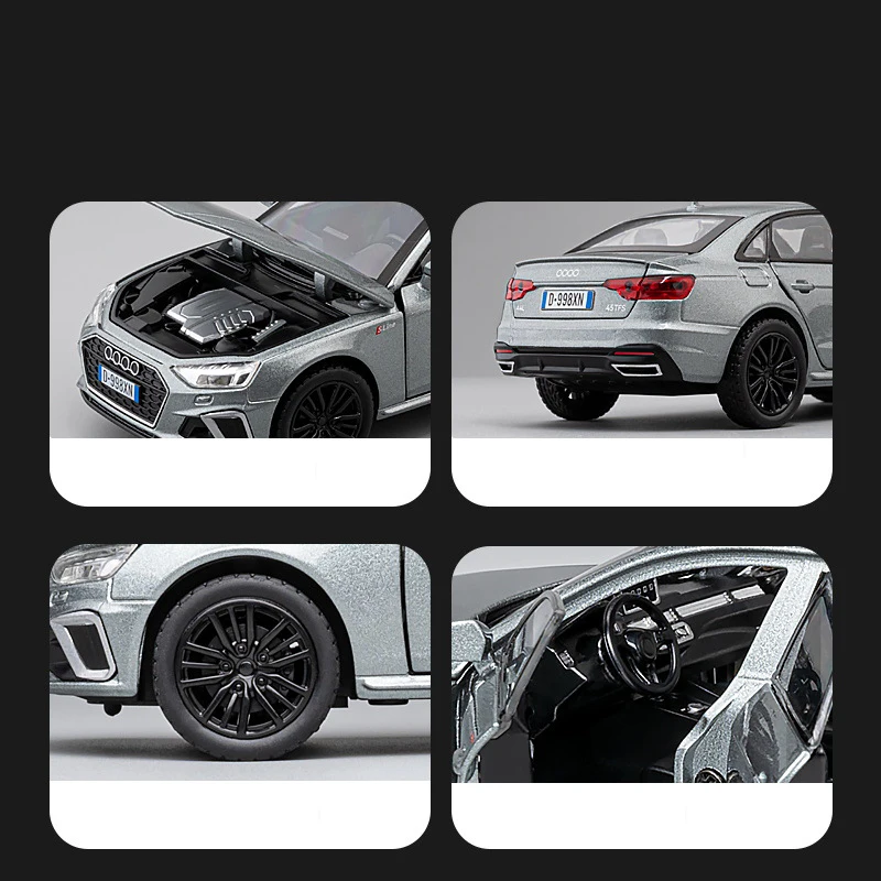 1:32 AUDI A4 Alloy Model Car Toy Diecasts Metal Casting Sound and Light Car Toys For Children Vehicle 3