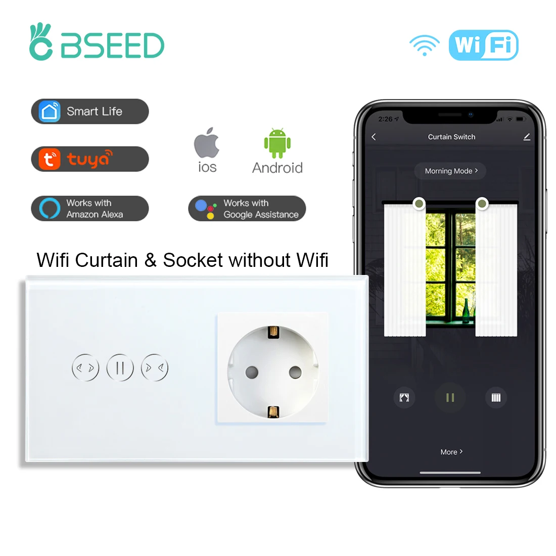 BSEED-WIFI-Touch-Curtain-Switch-Wall-Sensor-Switch-With-EU-Standard ...