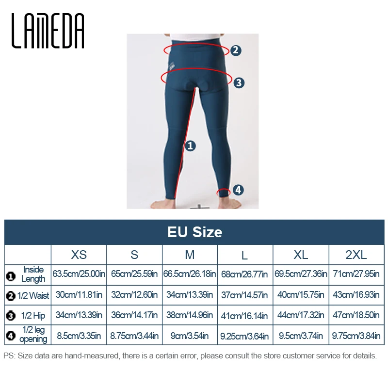 LAMEDA Cycling Pants Man Spring Autumn Men's Cycling Clothing Bicycle Long Pants Leggings Padding High-waisted Road Bike Tousers
