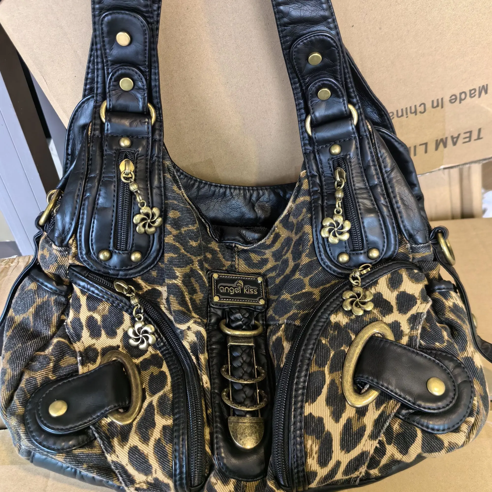 Bolso De Hombro Mujer - Estilo Retro Y2K - Negro - Cuero Sintético