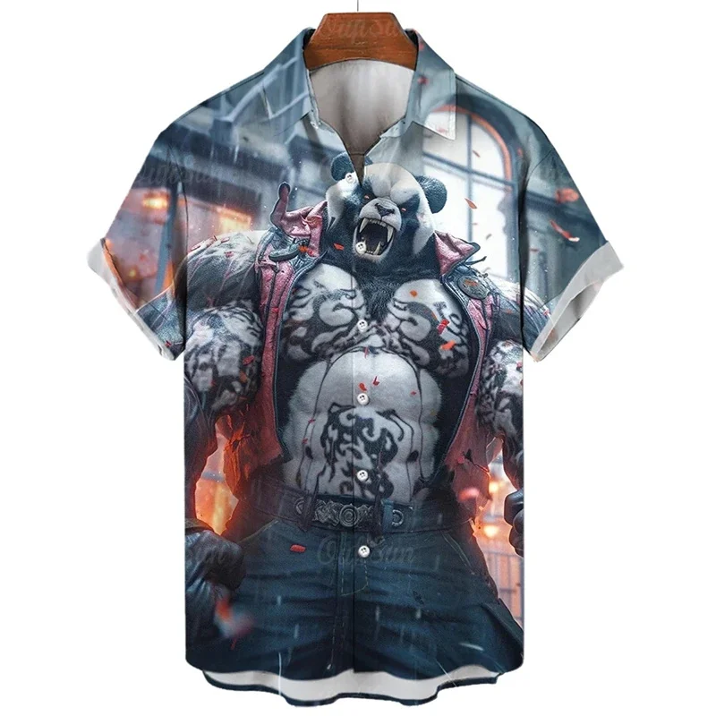 Camisas de animales para hombres, ropa para hombres con estampado de guerrero orco, camisetas casuales de manga corta para uso diario, camisetas holgadas de gran tamaño