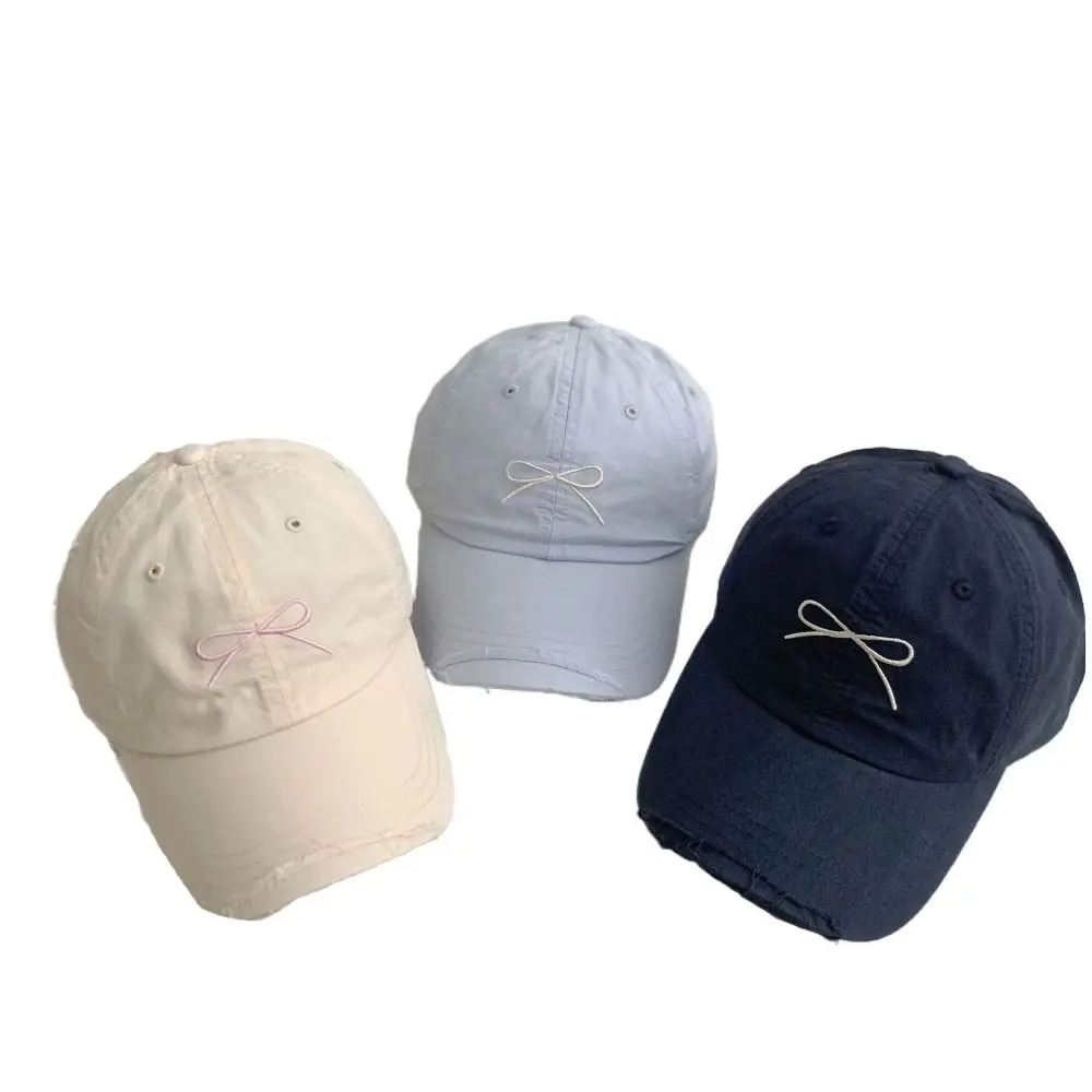 

Кепка с вышивкой «утиный нос», модная индивидуализированная шляпа от солнца с бантом и рваными краями, защита от солнца, мужская шляпа с бантом