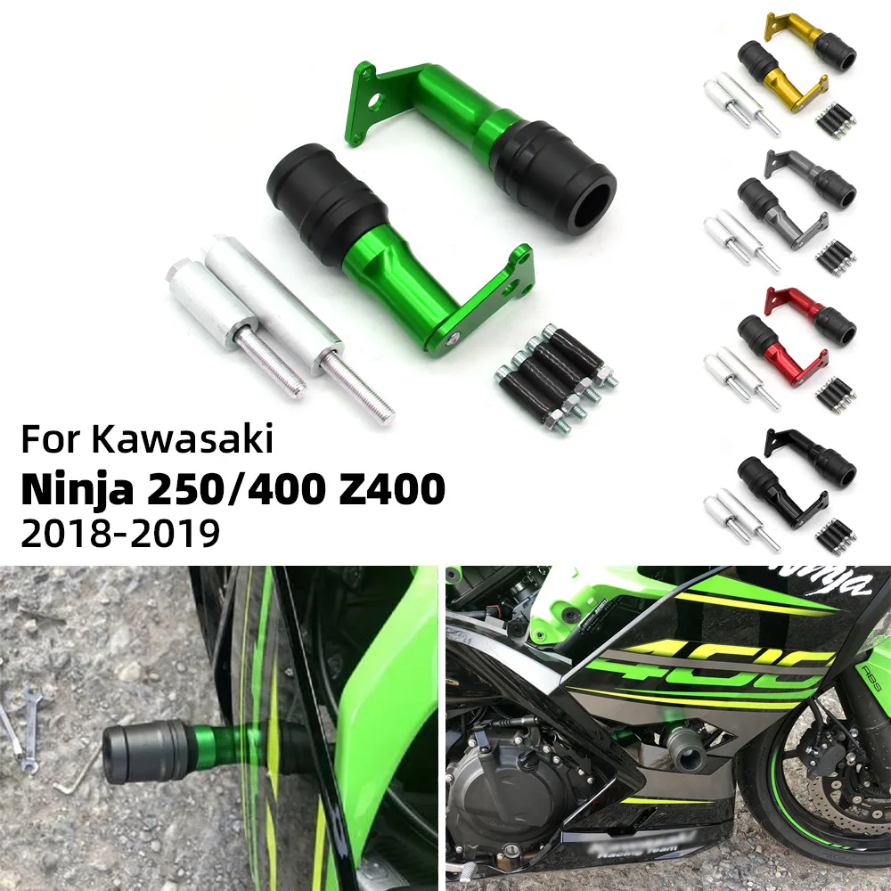 

Motorcycle Body Slam Bars Engine Protection Rubber Frame Sliders Engine Bumper Guards For KAWASAKI NINJA250 NINJA400 Z400