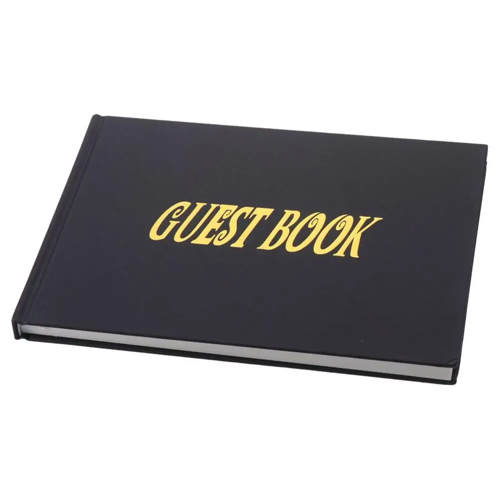 Pink/Black/White Wedding Guest Book Delicate Paper 24.3*18.4 CM Golden Wedding Sign-in Book Guest Party