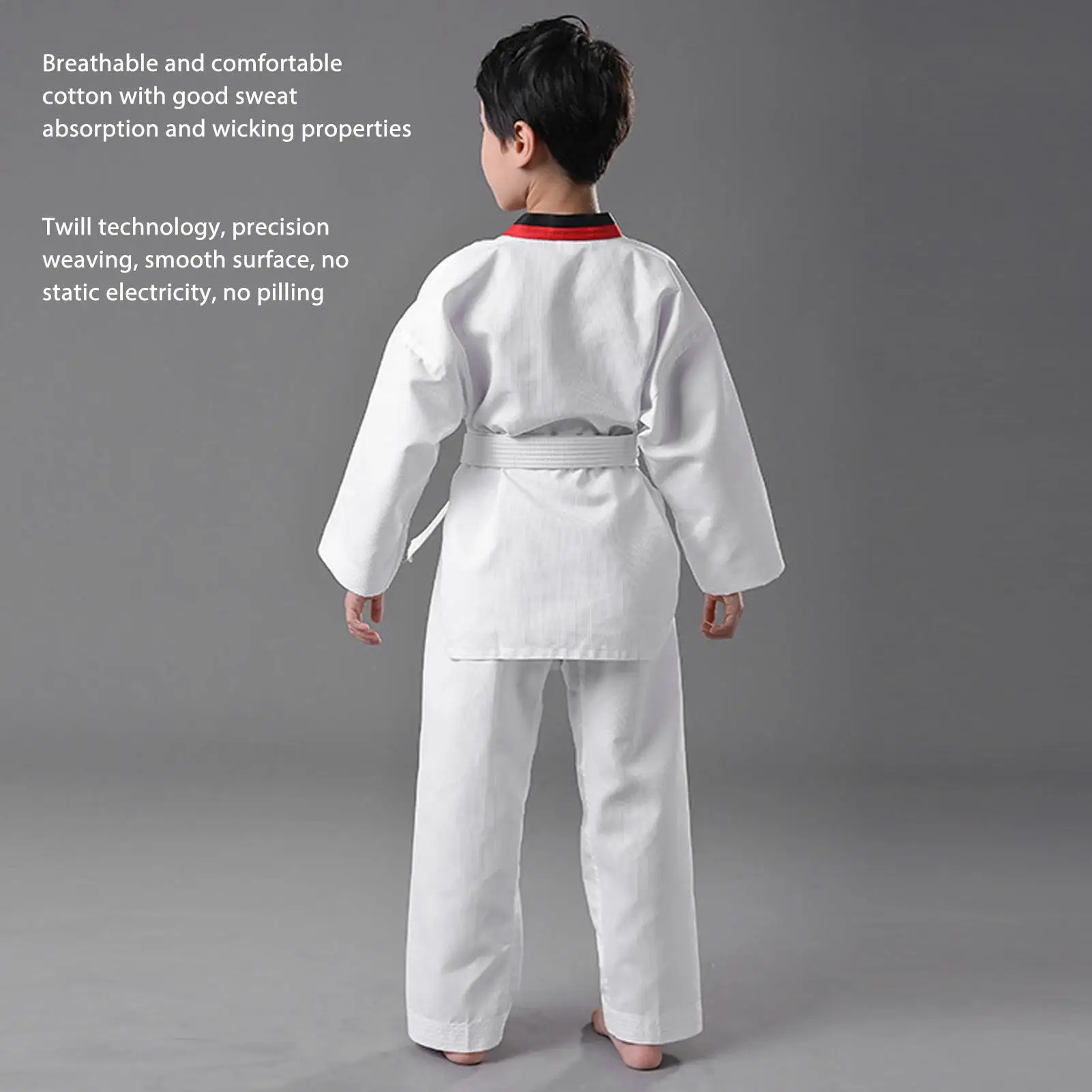 for taekwondo Dobok Suit Wider Crotch Hand Locked Polyester Breathable V Neck Training Uniform