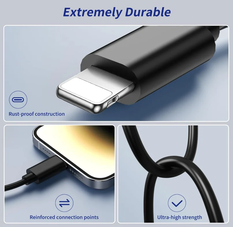 Lightning to Headphone Adapter 2 Pack MFi Certified Lightning to 3.5 mm Headphone Jack Adapter for iPhone Earphone Converter Dongle Aux Audio Cable