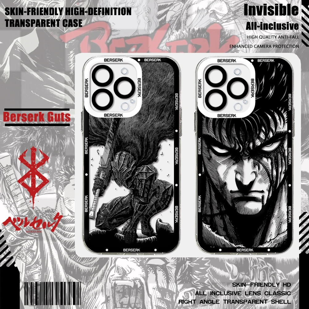 Berserk Guts Hot Anime Clear Case For Samsung A73 A72 A71 A55
