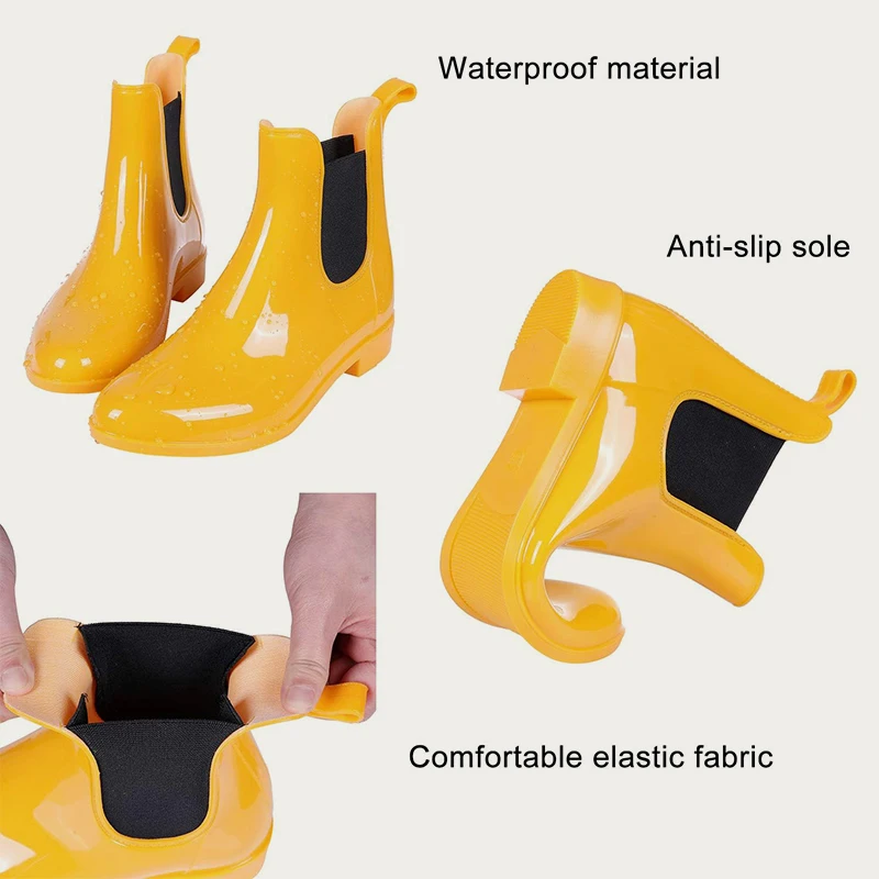 Waterproof Women Ankle Rain Boots