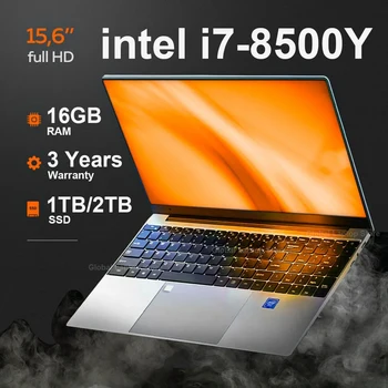 15.6 inch Laptops Office Fingerprint Unlock Notebook 16GB 1TB Windows 11 Pro Gaming Laptops Computer Intel i7-8500Y Notebook PC 1