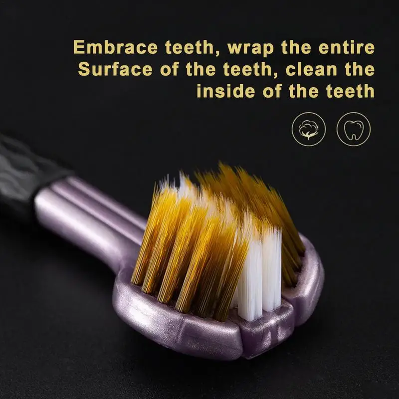 Three Sided Toothbrush With Ergonomic Handle Manual Cleaning Tooth Brushes Bad Breath Teeth Care Tool For Human Dog Cat