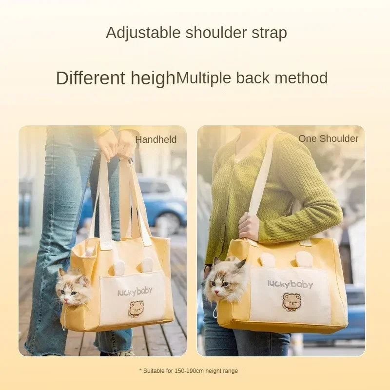 Canvas Pet Shoulder Bag Portable Travel Cats and Dogs Bag Breathable Outdoor Carrier for Small Pet Kitten and Puppy Supplies