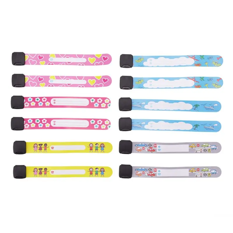 Children Outdoor Safe Anti-lost Wristband Safety Recognition Bracelet Kids Adjustable Waterproof Wristband 8Pcs/Set