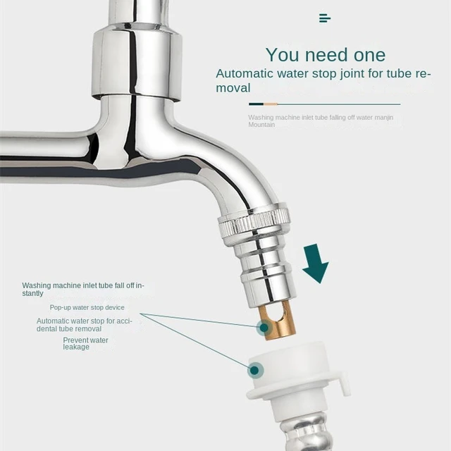 Washing Machine Water Tap Adaptor Inlet Hose Connector AB/, 45 OFF