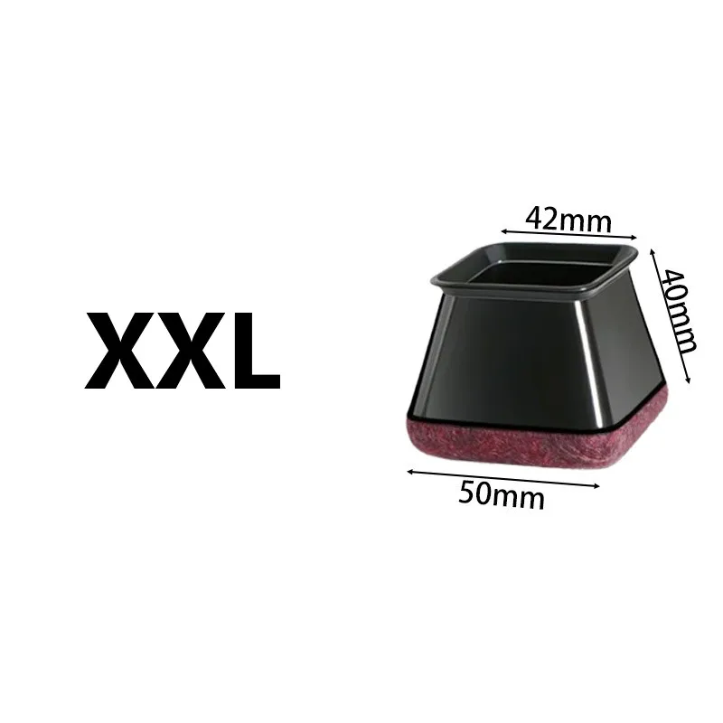 Black Silicone Floor Protectors with Felt Pads - Furniture Leg Covers