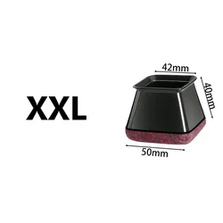 Black Silicone Floor Protectors with Felt Pads - Furniture Leg Covers - 1 Pc (16PCS XXL)