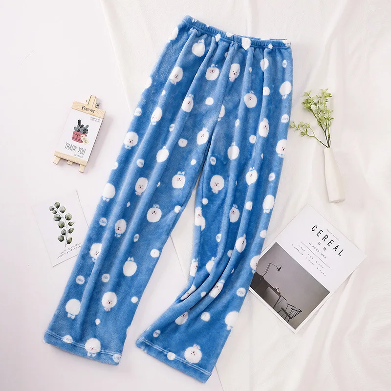 Womens Fluffy Pajama Pants, Fuzzy Cartoon Pajama Pants