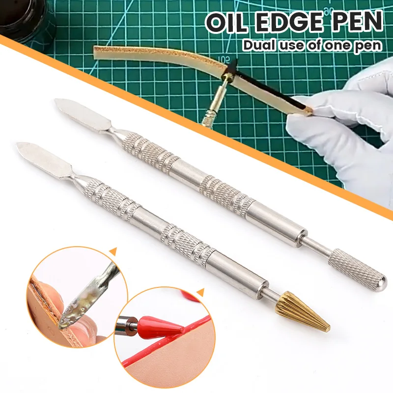 25mm DIY Leather Dual Double Head Edge Oil Gluing Dye Painting Pen Applicator Stick Speedy Paint Roller Tool
