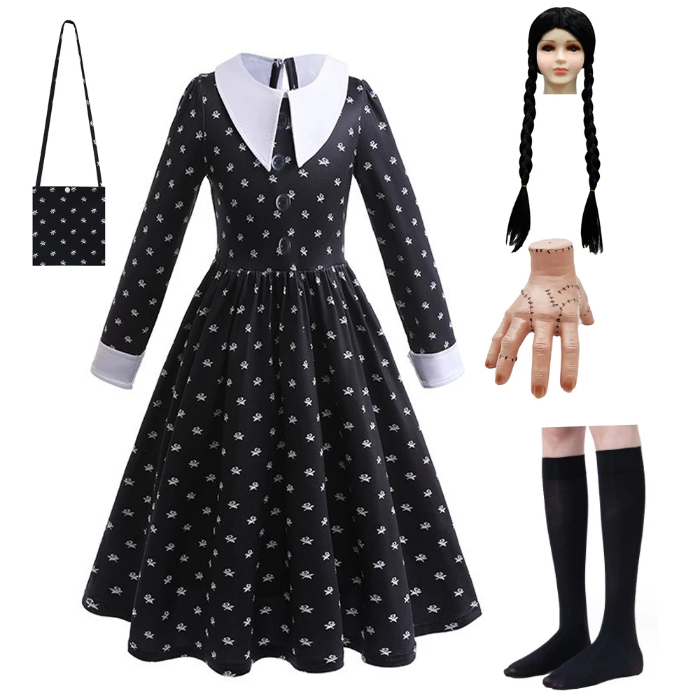 Wednesday Adams Przebranie Na Karnawał Dla Dzieci Karnawałowe Przyjęcie Wielkanocne Fantazyjne Czarne Gotycka Sukienka Do Dzieci Rodzinne Suknie Księż