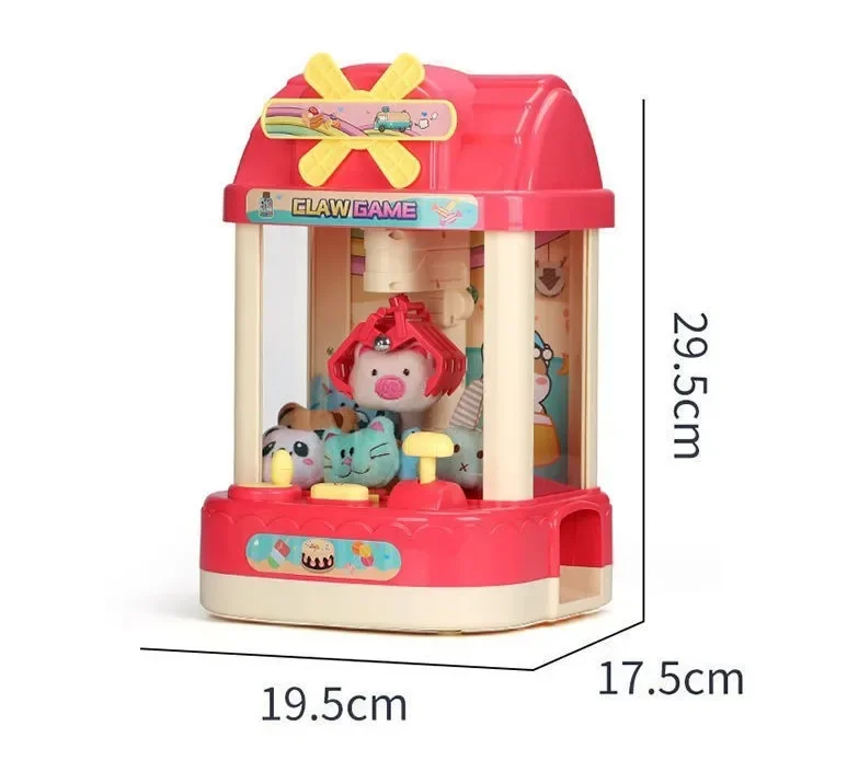 Kids Toys Mini Doll Machine Clip Doll Claw Machine Fun Doll Grabber Claw Arcade Crane Machine with Music And Lighting 4