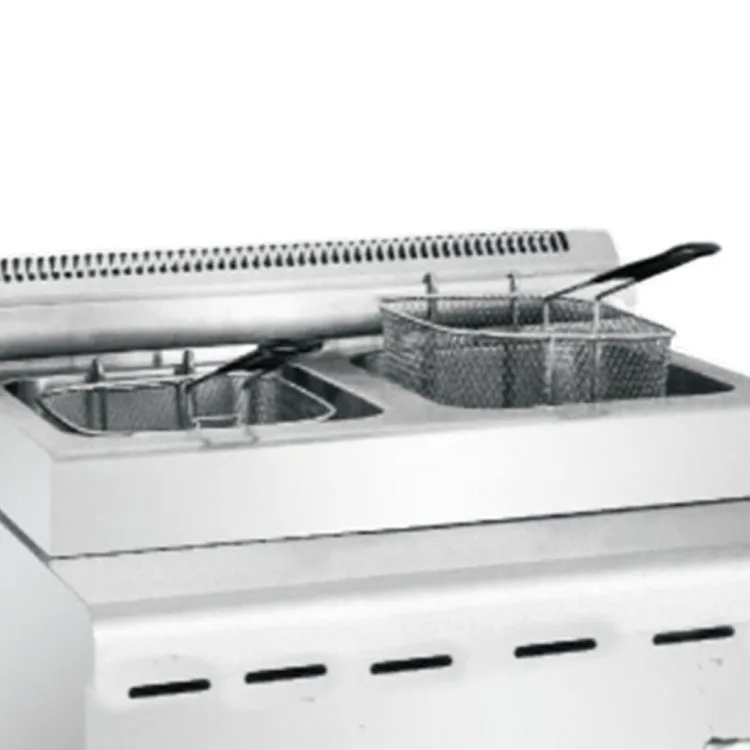 8L Fried Chicken Fryer Desktop Natural Gas Liquid Gas High Oil Cylinder Fryer GH585 Commercial Double Cylinder Screen