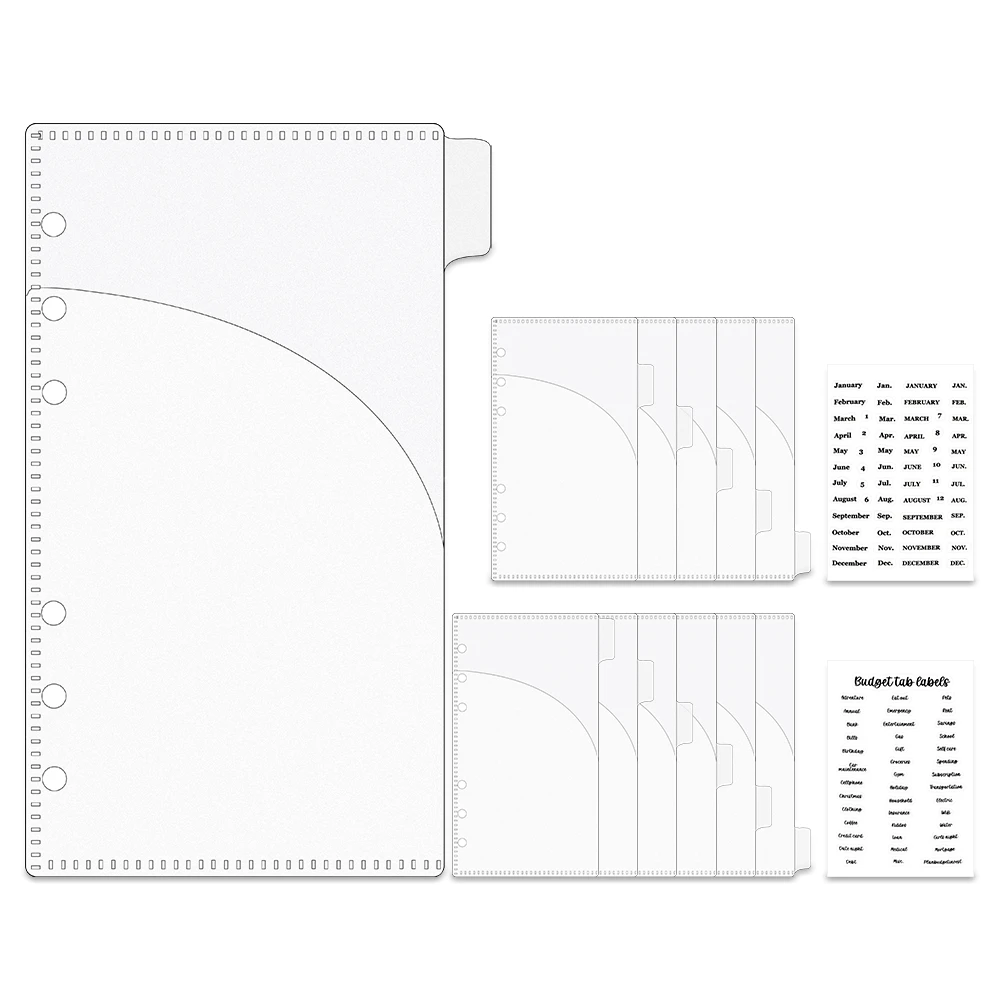 

A6 Cash Envelopes Budget Binder Pockets 6 Hole Punched Two Pocket Planner Binder Folder Loose Leaf Double-Pocket Money Envelopes