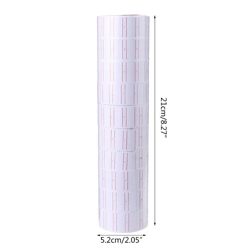 10롤 팩 흰색 가격 라벨 MX5500 가격 태그 총 라벨링 22mm x 12mm 가격 총 라벨 세트