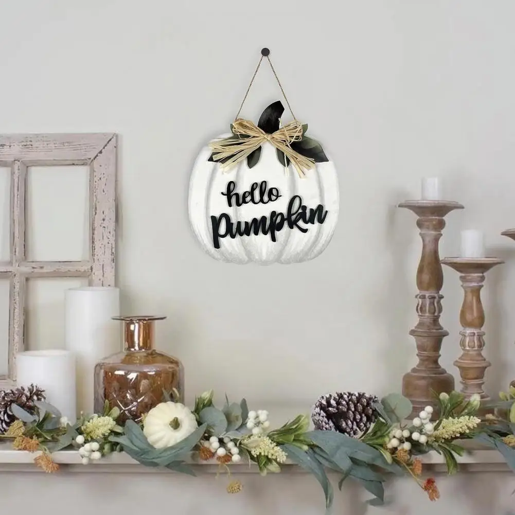 

Hello Pumpkin Door Sign Door Hanging Welcome Doorplate Rustic Wooden Pumpkin Door Sign for Indoor/outdoor Fall for Halloween